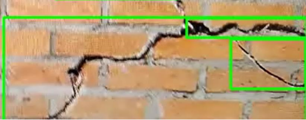 Sample of detected crack using CNN model